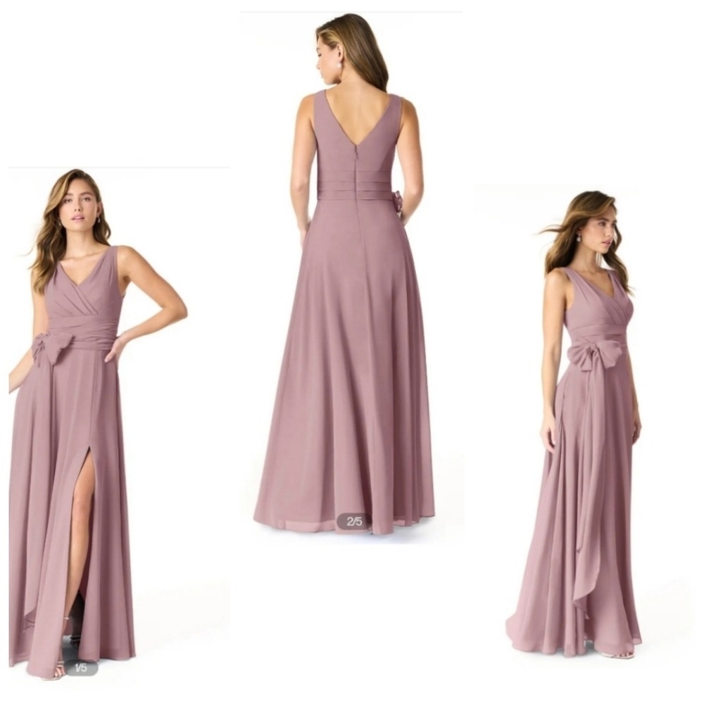 Azazie Bianca Womens Formal Bridesmaid Prom Dress Gown Maxi Princess Fairy HOCO